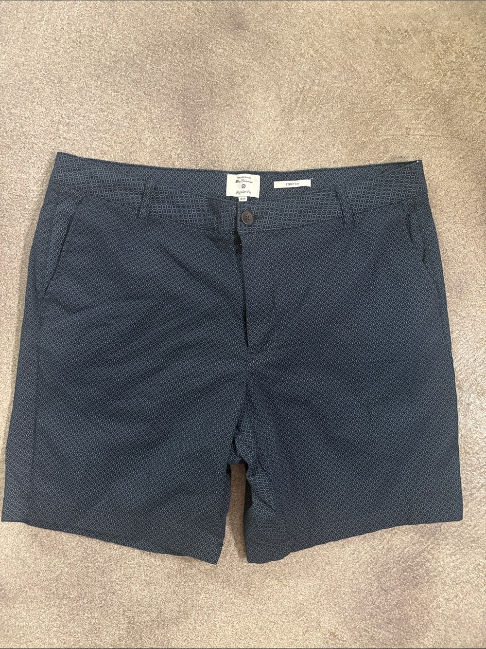 Men’s Ben Sherman Navy Micro-Pattern Shorts (38)